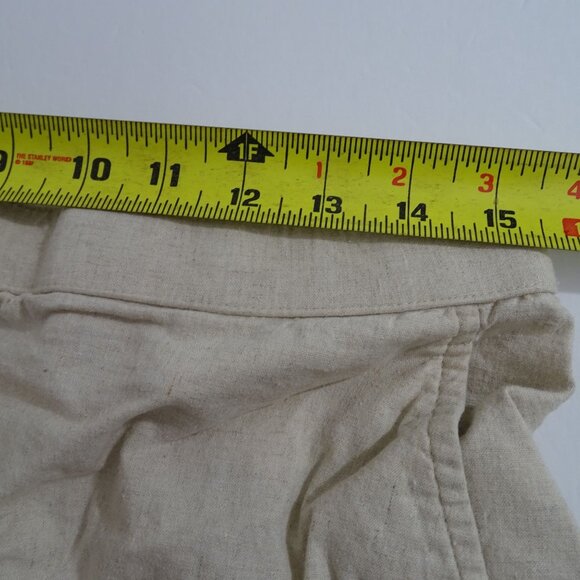Vintage Cathy Daniels Beige Linen Blend Capri Pants Women Size 12 Button Accents - Picture 7 of 12